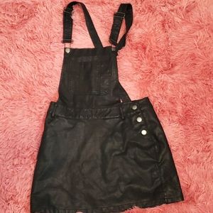 Forever21 Pleather overalls size S worn once